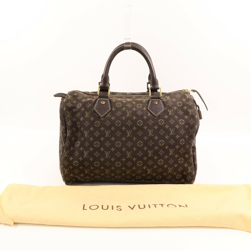 LOUIS VUITTON Monogram Mini Lin Speedy 30手挽袋-9