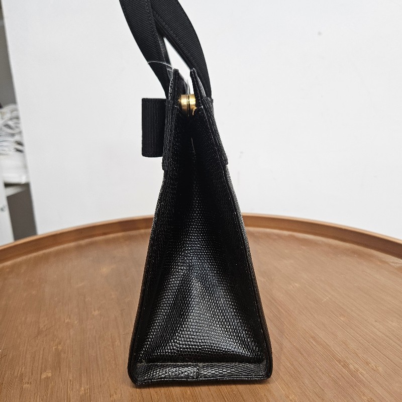 Ferragamo 蜥蜴皮黑色手挽袋-2
