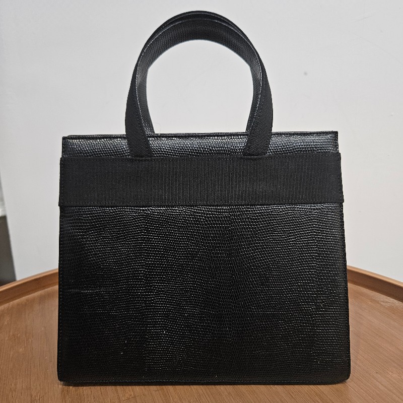 Ferragamo 蜥蜴皮黑色手挽袋-4