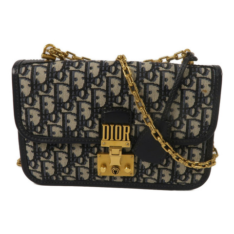 Dior 帆布Dioraddict Flap Bag鏈帶肩背袋