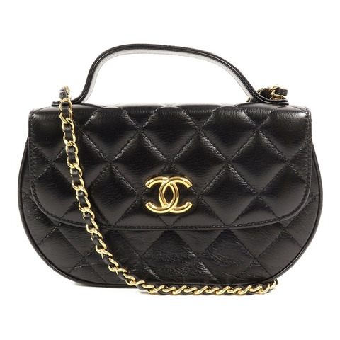CHANEL 牛皮皮革Chain Shoulder鏈帶手挽肩背兩用袋