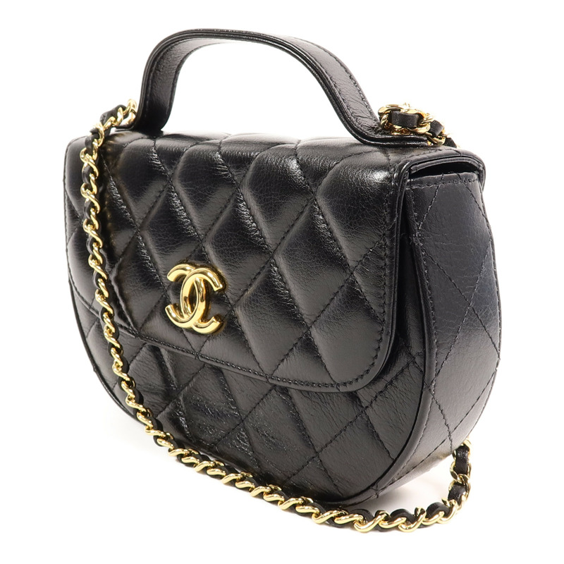 CHANEL 牛皮皮革Chain Shoulder鏈帶手挽肩背兩用袋-2