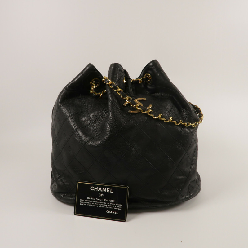 CHANEL 羊皮皮革Vintage Chain Shoulder鏈帶肩背袋-12