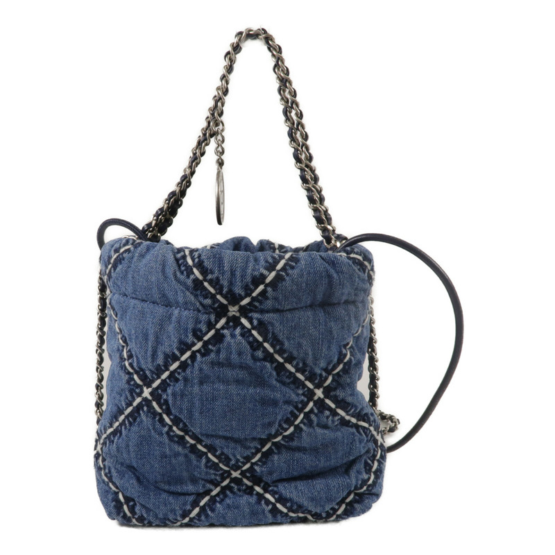CHANEL 牛仔布Chanel 22 Mini鏈帶肩背袋-2