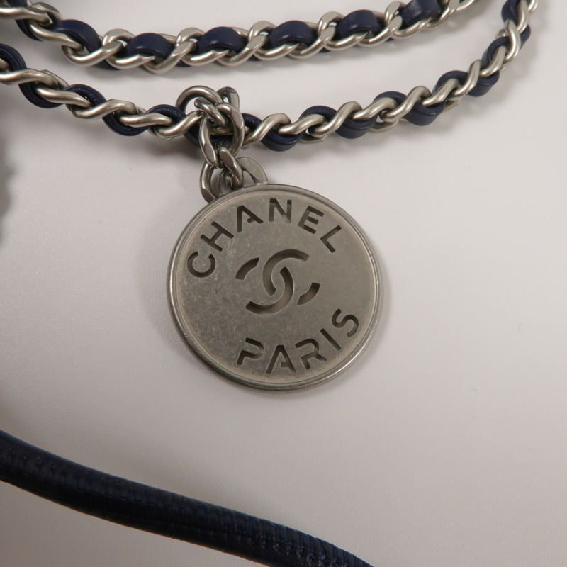 CHANEL 牛仔布Chanel 22 Mini鏈帶肩背袋-7