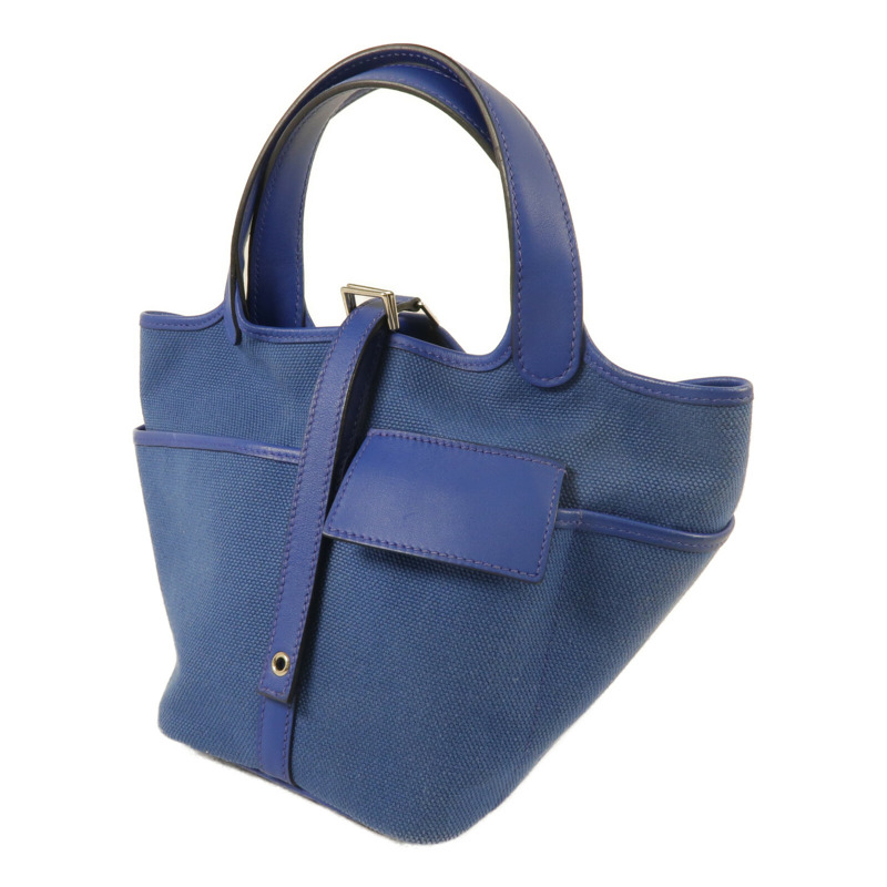 HERMES 帆布/Swift皮革Picotin PM手挽袋Blue Royal/Egee-1