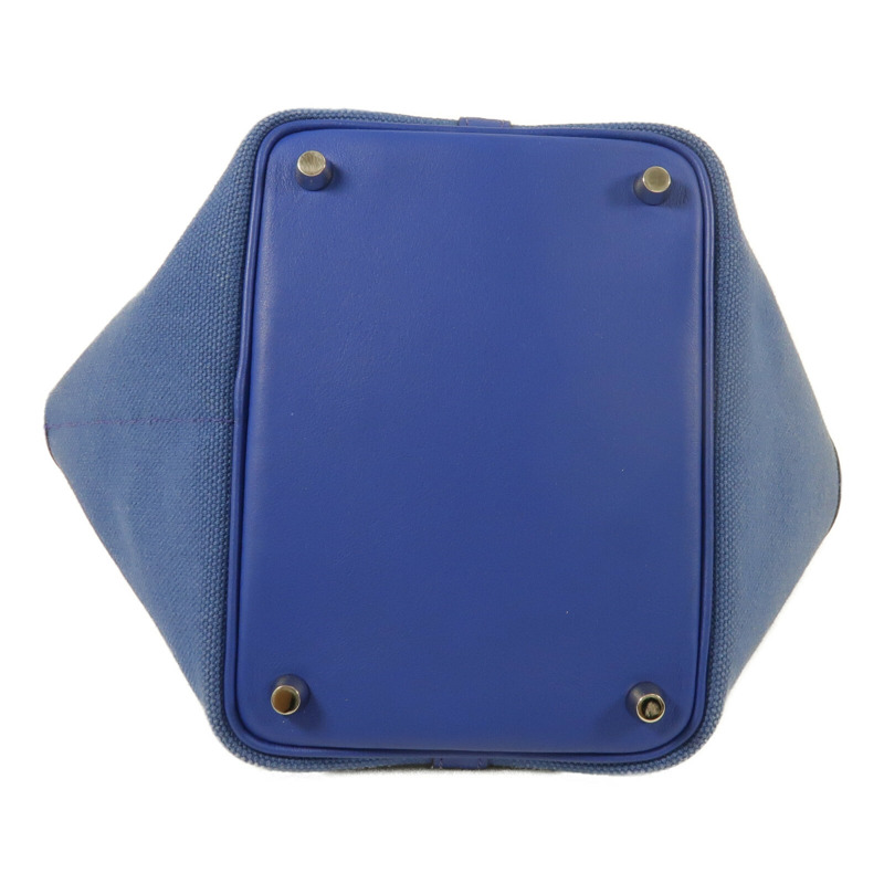 HERMES 帆布/Swift皮革Picotin PM手挽袋Blue Royal/Egee-3