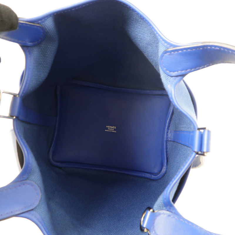 HERMES 帆布/Swift皮革Picotin PM手挽袋Blue Royal/Egee-4