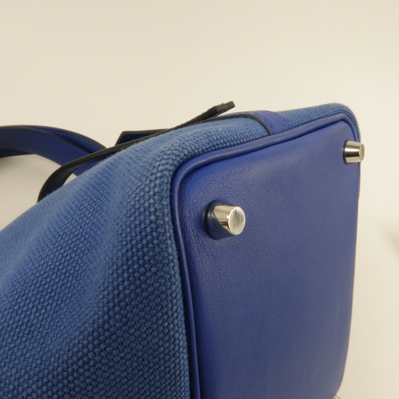 HERMES 帆布/Swift皮革Picotin PM手挽袋Blue Royal/Egee-10