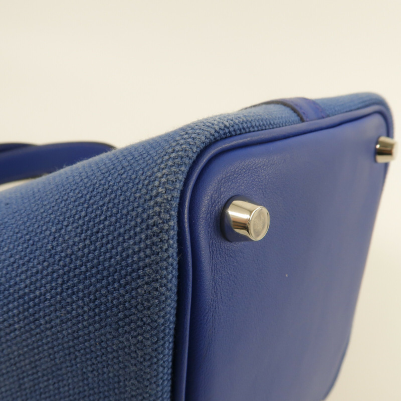 HERMES 帆布/Swift皮革Picotin PM手挽袋Blue Royal/Egee-12