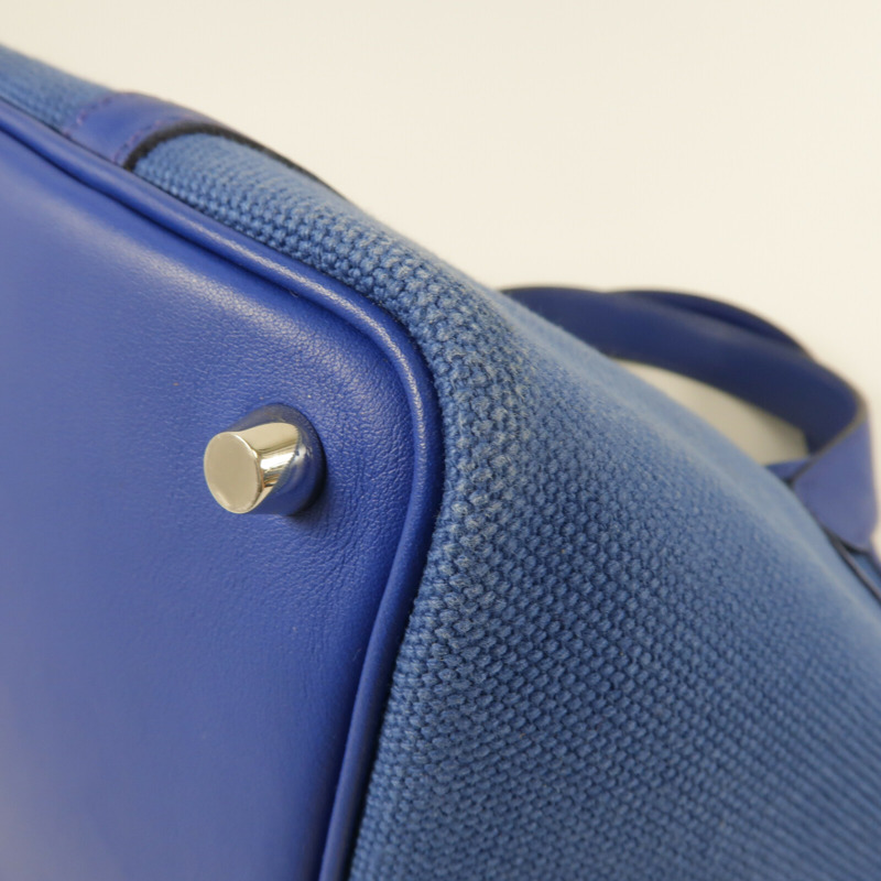 HERMES 帆布/Swift皮革Picotin PM手挽袋Blue Royal/Egee-13