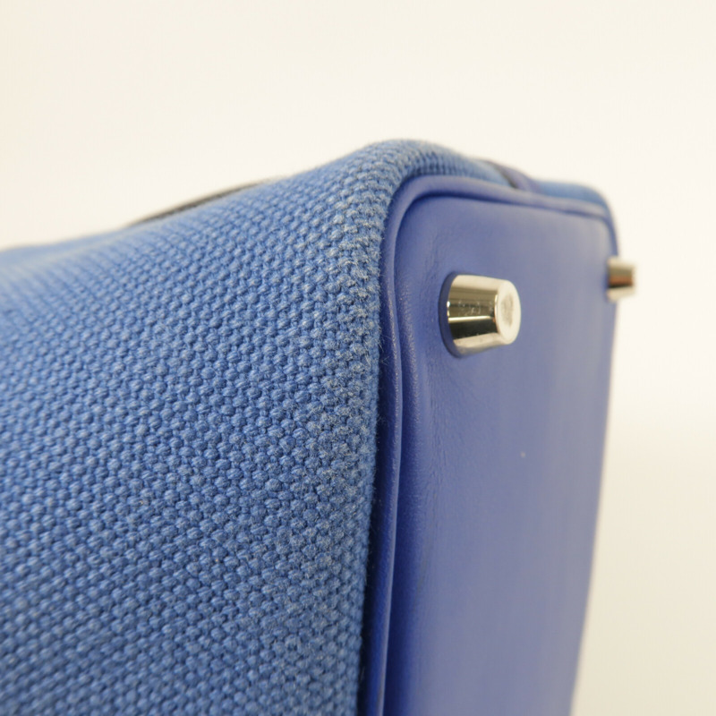 HERMES 帆布/Swift皮革Picotin PM手挽袋Blue Royal/Egee-14