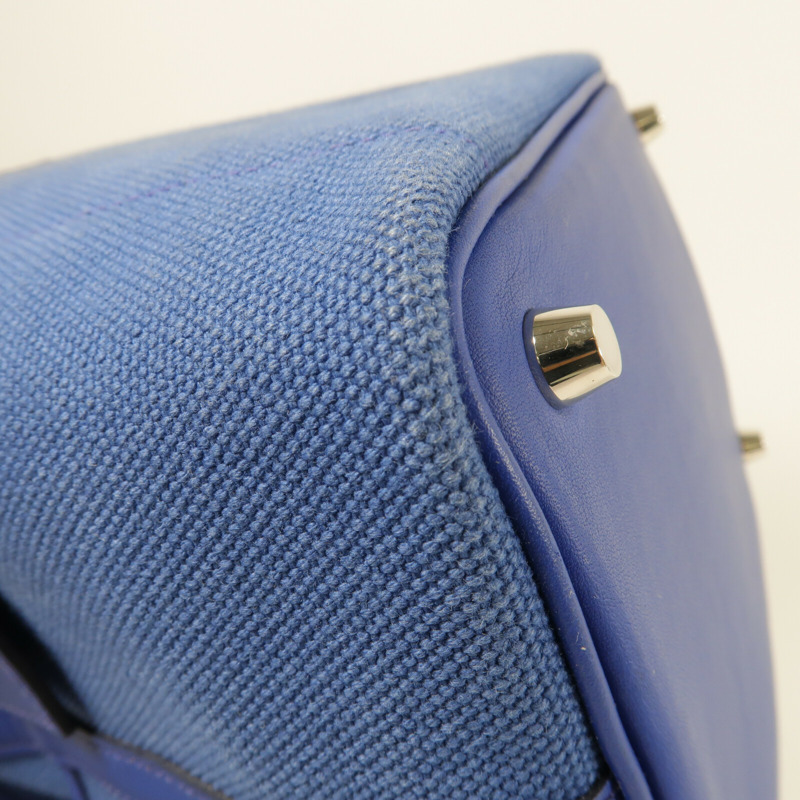HERMES 帆布/Swift皮革Picotin PM手挽袋Blue Royal/Egee-15