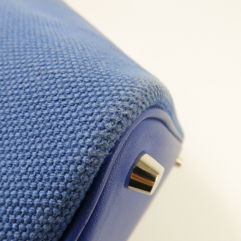 HERMES 帆布/Swift皮革Picotin PM手挽袋Blue Royal/Egee-16
