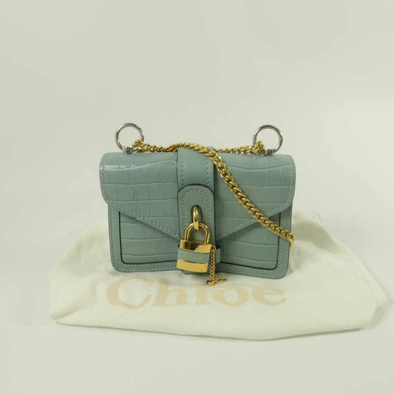 Chloe 牛皮皮革Aby Chain Shoulder鏈帶肩背袋-9