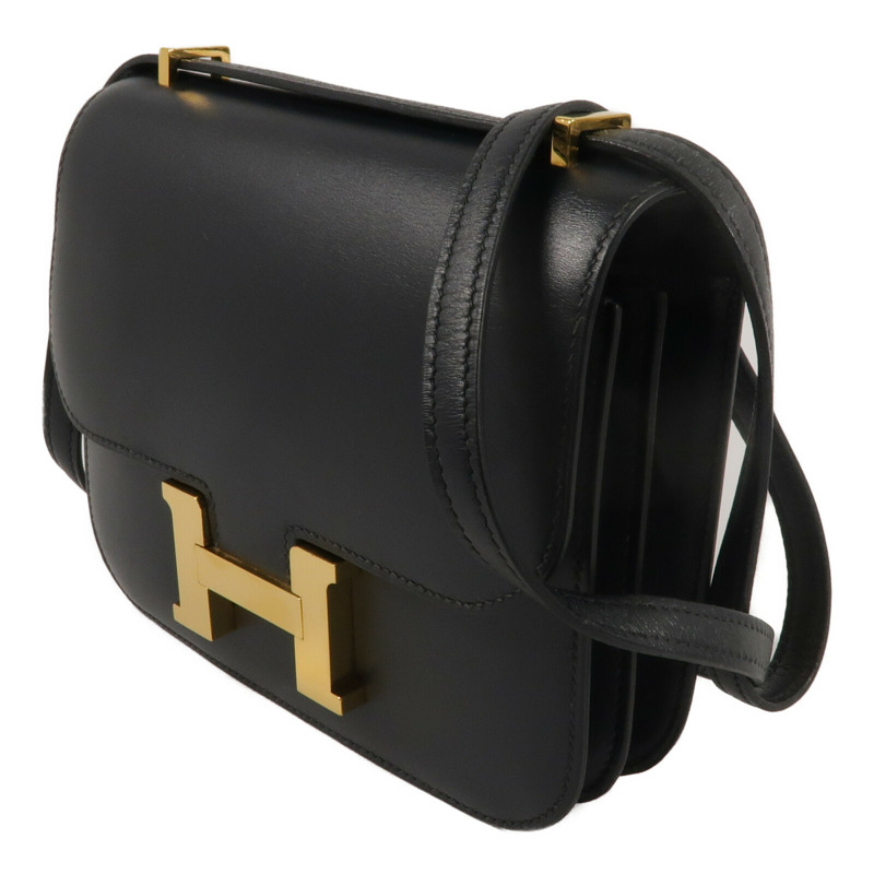 HERMES Swift皮革Constance Mini肩背袋Noir-1