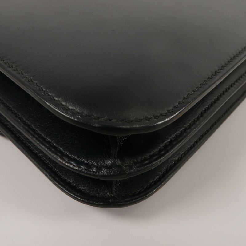 HERMES Swift皮革Constance Mini肩背袋Noir-12
