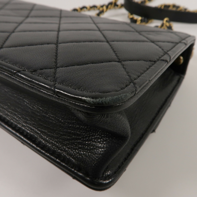 CHANEL 羊皮皮革Chain Shoulder鏈帶肩背袋-12
