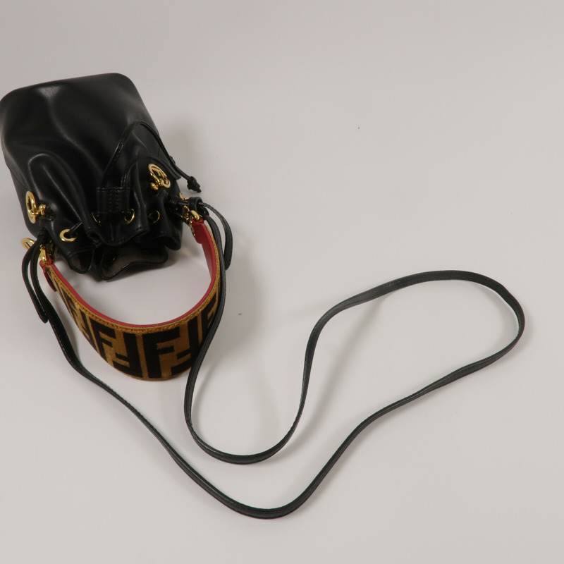 FENDI 牛皮皮革Mini Mon Tresor手挽肩背兩用袋-7