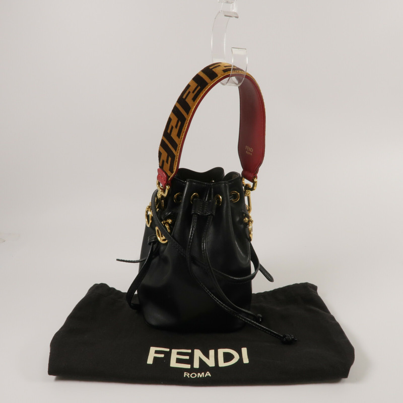 FENDI 牛皮皮革Mini Mon Tresor手挽肩背兩用袋-9