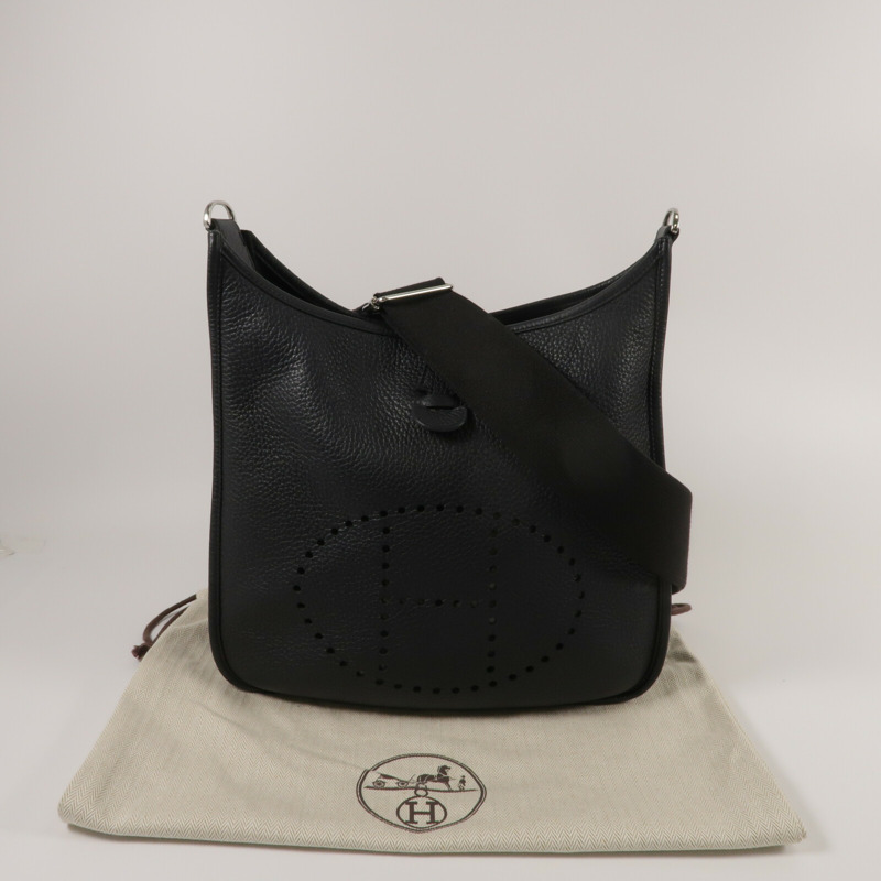 HERMES Clemence皮革Evelyne PM肩背袋Noir-8