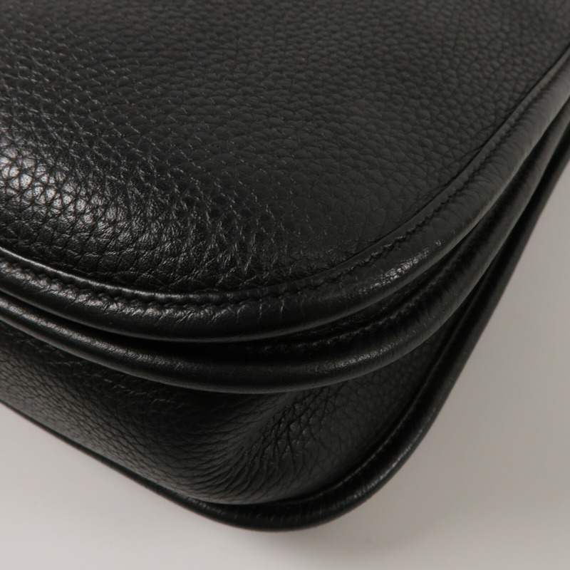 HERMES Clemence皮革Evelyne PM肩背袋Noir-12