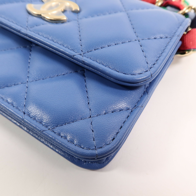 CHANEL 羊皮皮革Mini Chain Bag鏈帶肩背袋-12