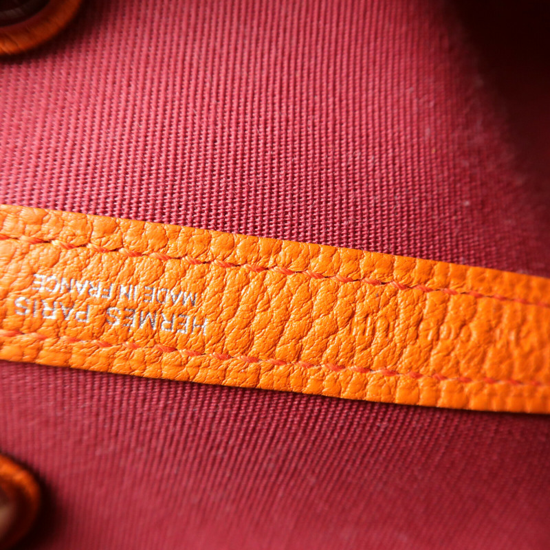HERMES 帆布Garden Party TPM手挽袋Rough Grenat/Poppy-5