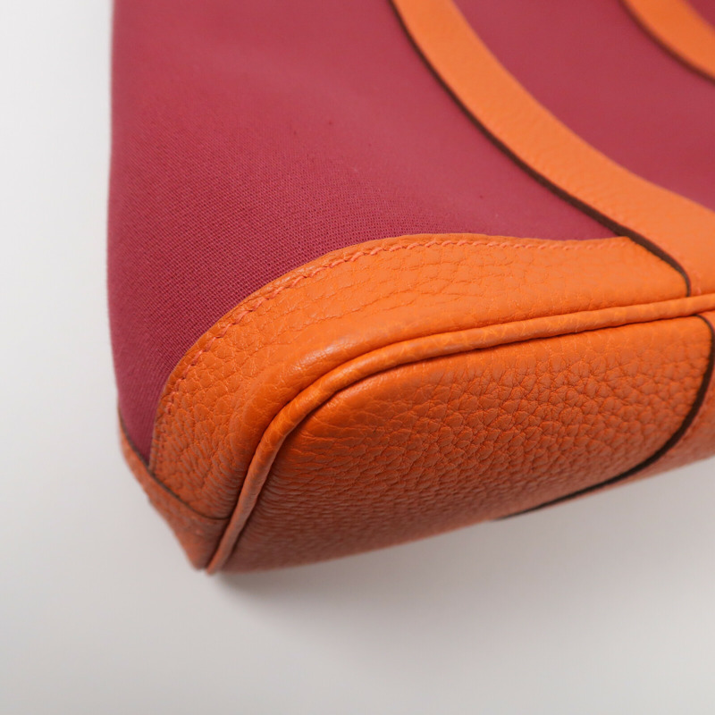 HERMES 帆布Garden Party TPM手挽袋Rough Grenat/Poppy-7