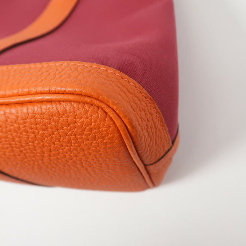 HERMES 帆布Garden Party TPM手挽袋Rough Grenat/Poppy-8