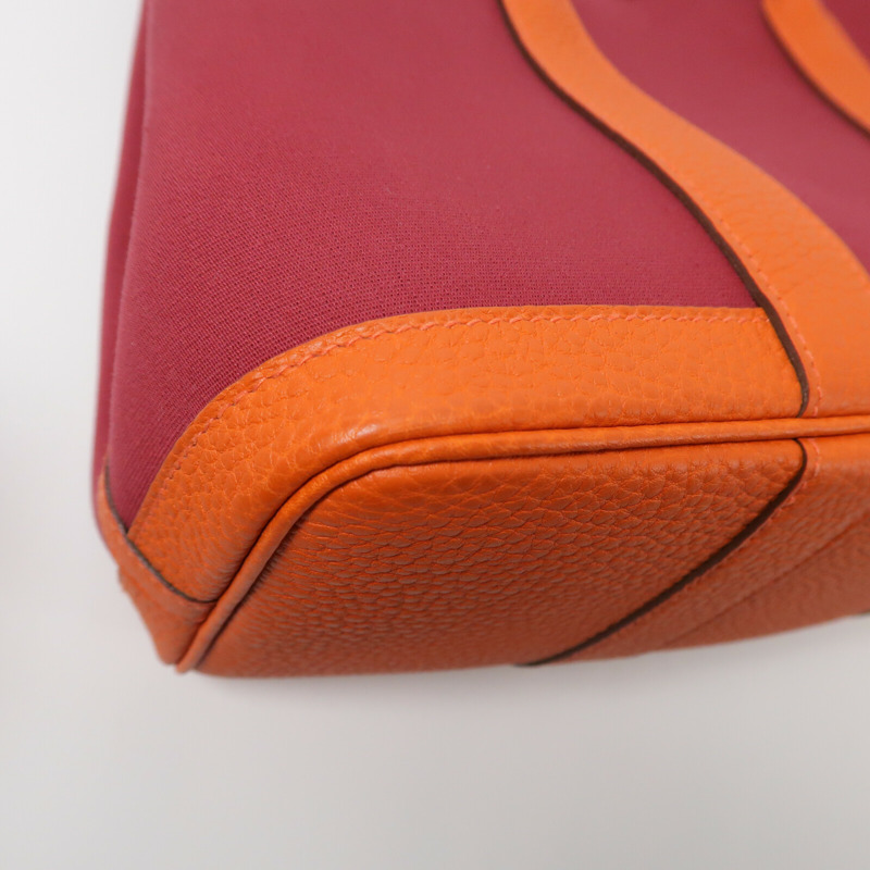 HERMES 帆布Garden Party TPM手挽袋Rough Grenat/Poppy-9
