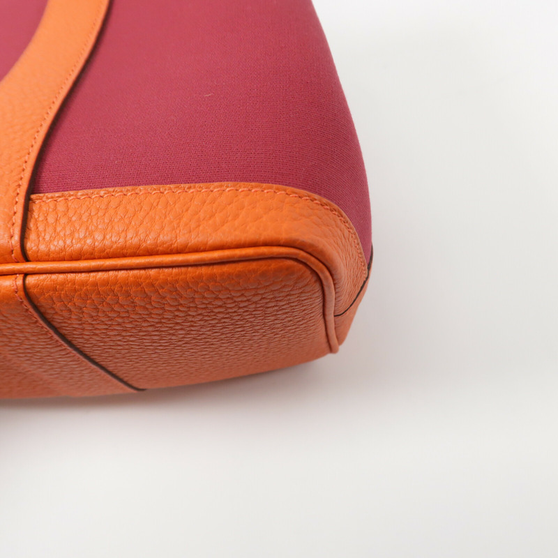 HERMES 帆布Garden Party TPM手挽袋Rough Grenat/Poppy-10