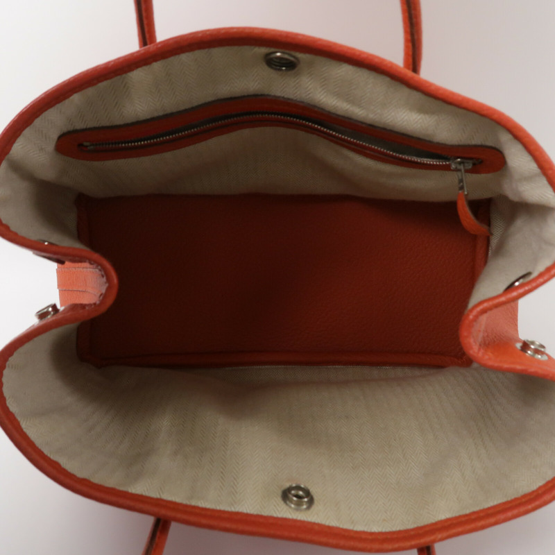 HERMES Negonda皮革Garden Party TPM手挽袋Orange-4
