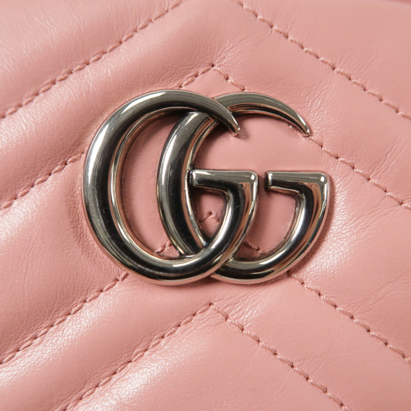 GUCCI 牛皮皮革GG Marmont Mini鏈帶肩背袋-5