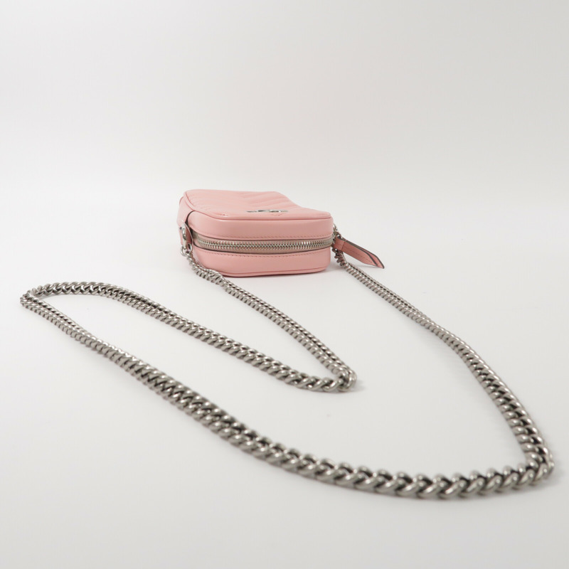 GUCCI 牛皮皮革GG Marmont Mini鏈帶肩背袋-7