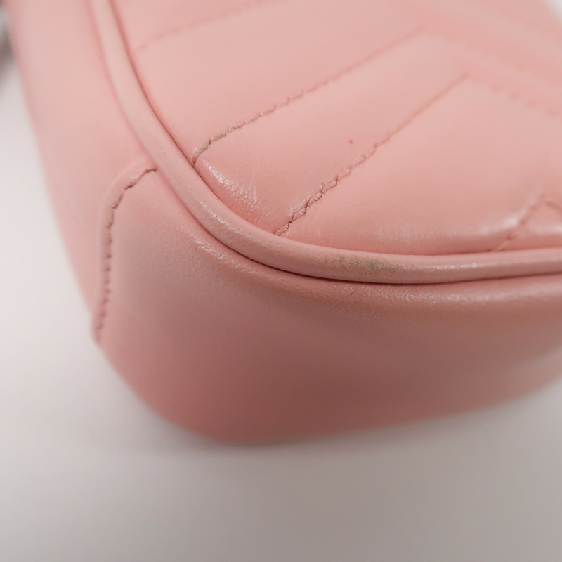 GUCCI 牛皮皮革GG Marmont Mini鏈帶肩背袋-8