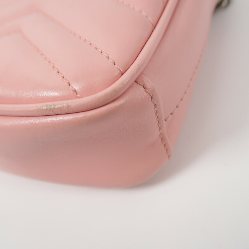 GUCCI 牛皮皮革GG Marmont Mini鏈帶肩背袋-9