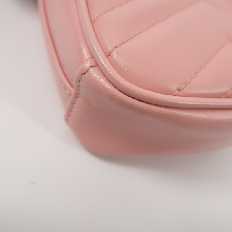 GUCCI 牛皮皮革GG Marmont Mini鏈帶肩背袋-10