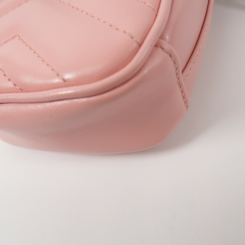 GUCCI 牛皮皮革GG Marmont Mini鏈帶肩背袋-11