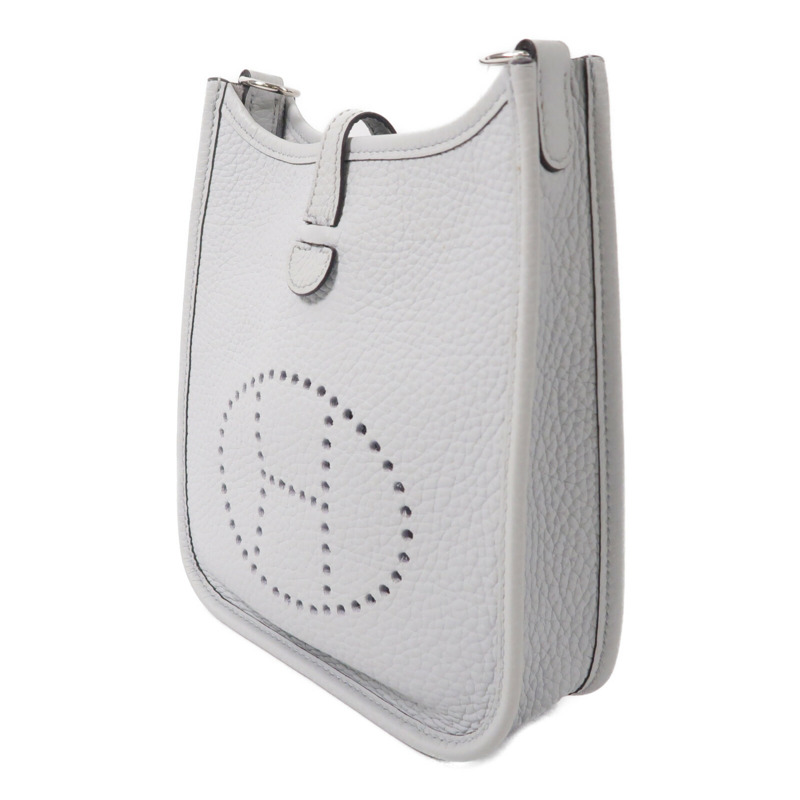 HERMES Clemence皮革Evelyne PM肩背袋Bleu Pale-2