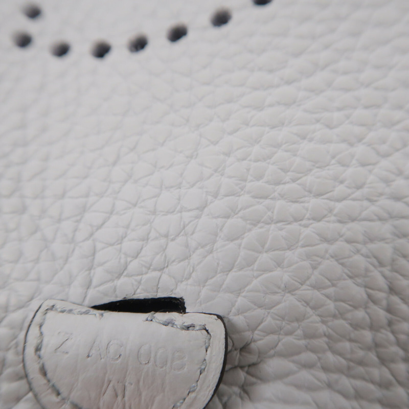 HERMES Clemence皮革Evelyne PM肩背袋Bleu Pale-5