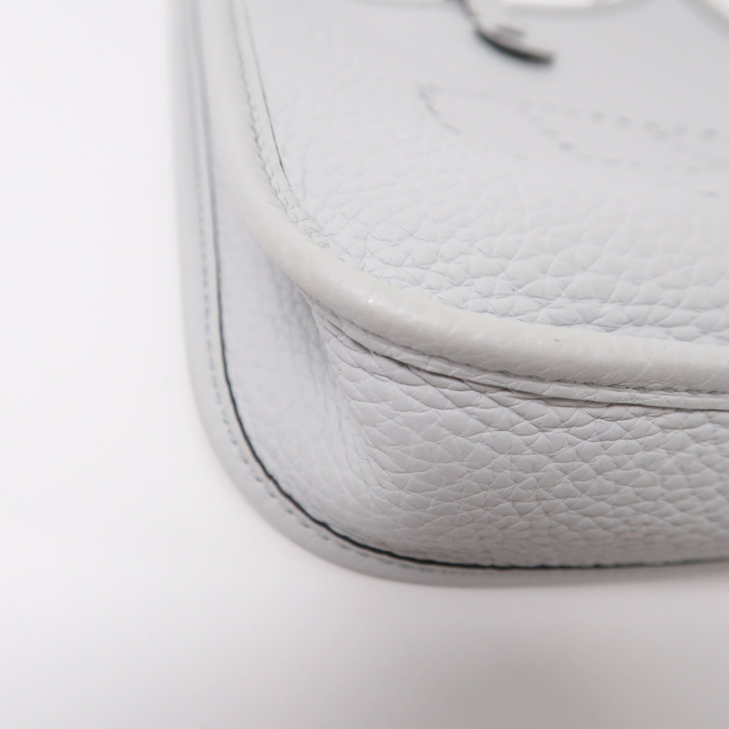 HERMES Clemence皮革Evelyne PM肩背袋Bleu Pale-9