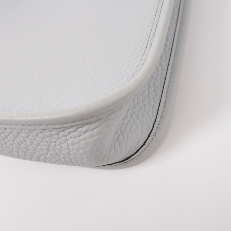 HERMES Clemence皮革Evelyne PM肩背袋Bleu Pale-12