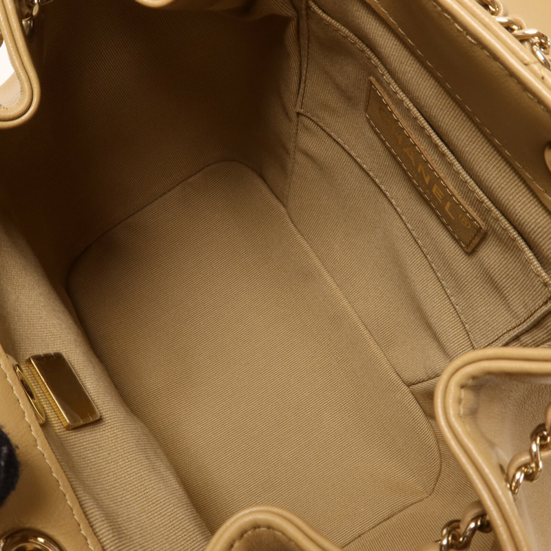 CHANEL 羊皮皮革Backpack鏈帶背包-4