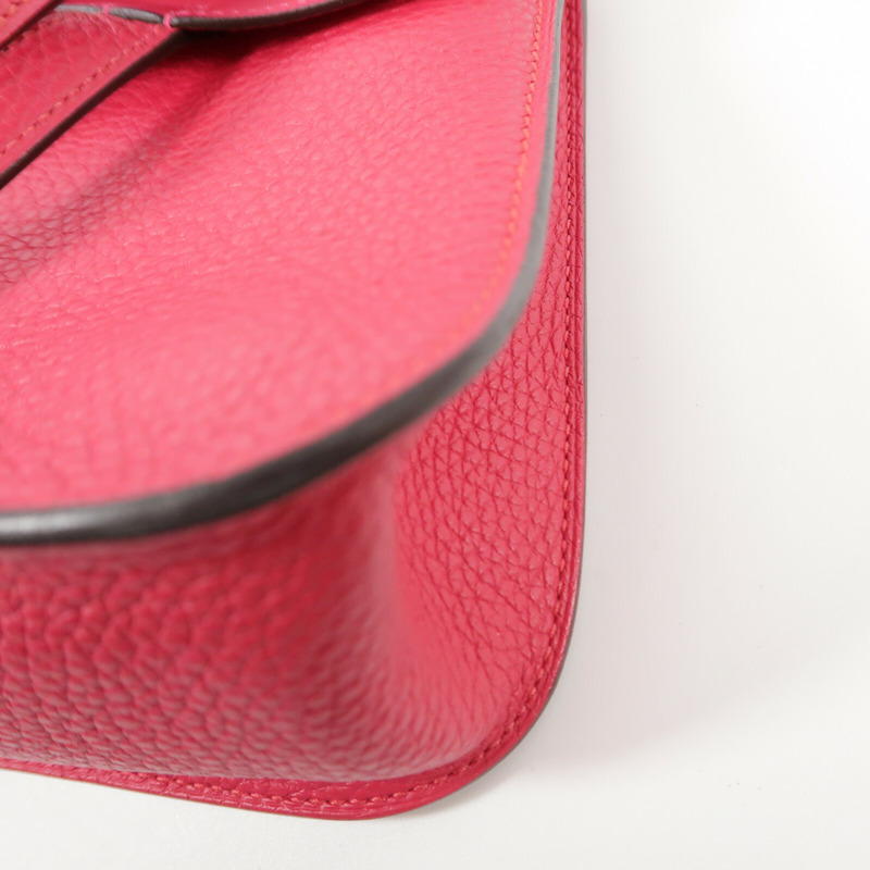 HERMES Clemence皮革Halzan 25手挽肩背兩用袋Rose Extren-11