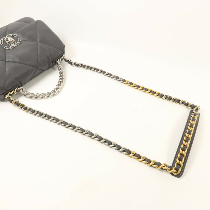 CHANEL 羊皮皮革C19 Small鏈帶手挽肩背兩用袋-7