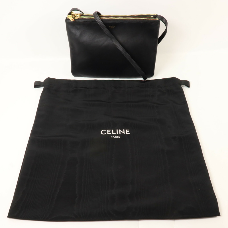 CELINE 牛皮皮革Trio手挽袋-11