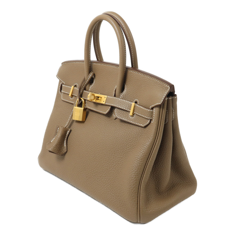 HERMES Togo皮革Birkin 25手挽袋Etoupe-2