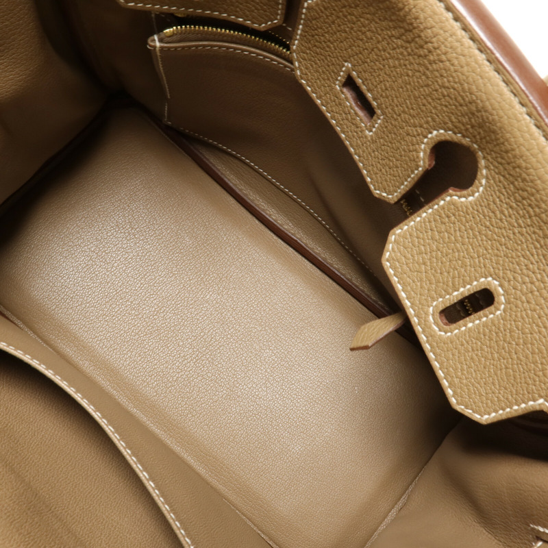 HERMES Togo皮革Birkin 25手挽袋Etoupe-4