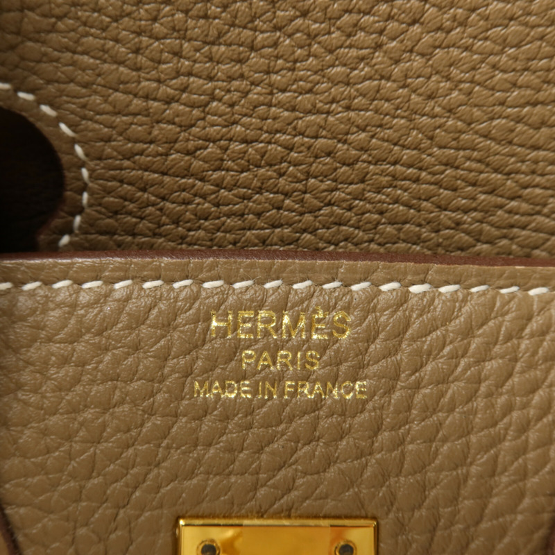 HERMES Togo皮革Birkin 25手挽袋Etoupe-5